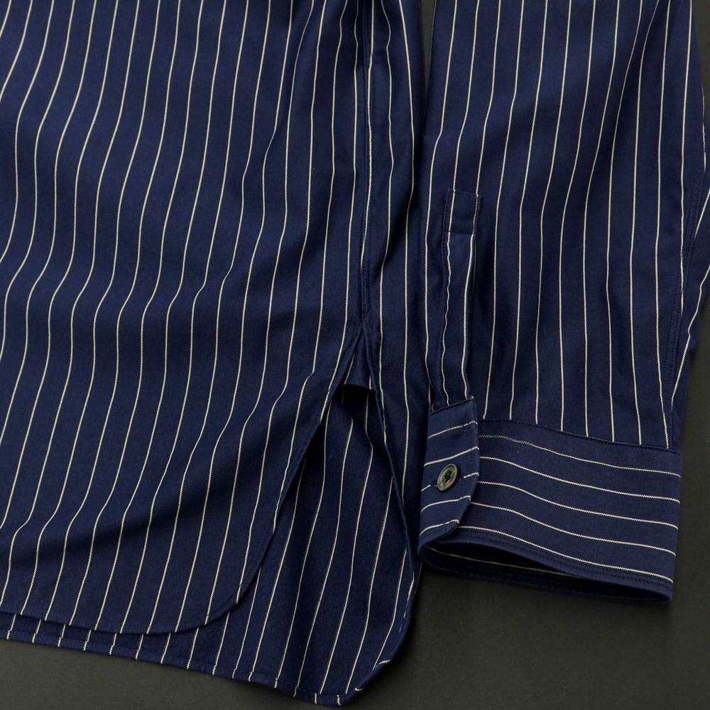 [Used] ESTNATION Cotton polyester striped band collar casual shirt, navy x light yellow [Size M] [NVY] [S/S/A/W] [Condition rank B] ​​[Men&