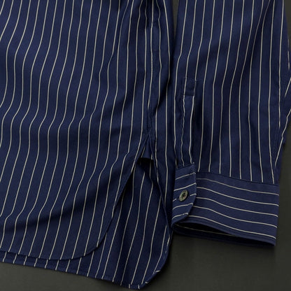 [Used] ESTNATION Cotton polyester striped band collar casual shirt, navy x light yellow [Size M] [NVY] [S/S/A/W] [Condition rank B] ​​[Men&
