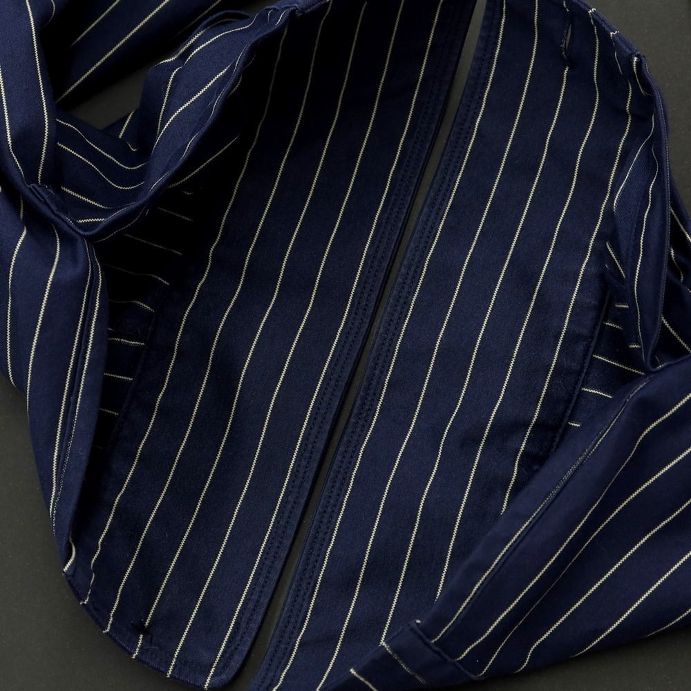[Used] ESTNATION Cotton polyester striped band collar casual shirt, navy x light yellow [Size M] [NVY] [S/S/A/W] [Condition rank B] ​​[Men&