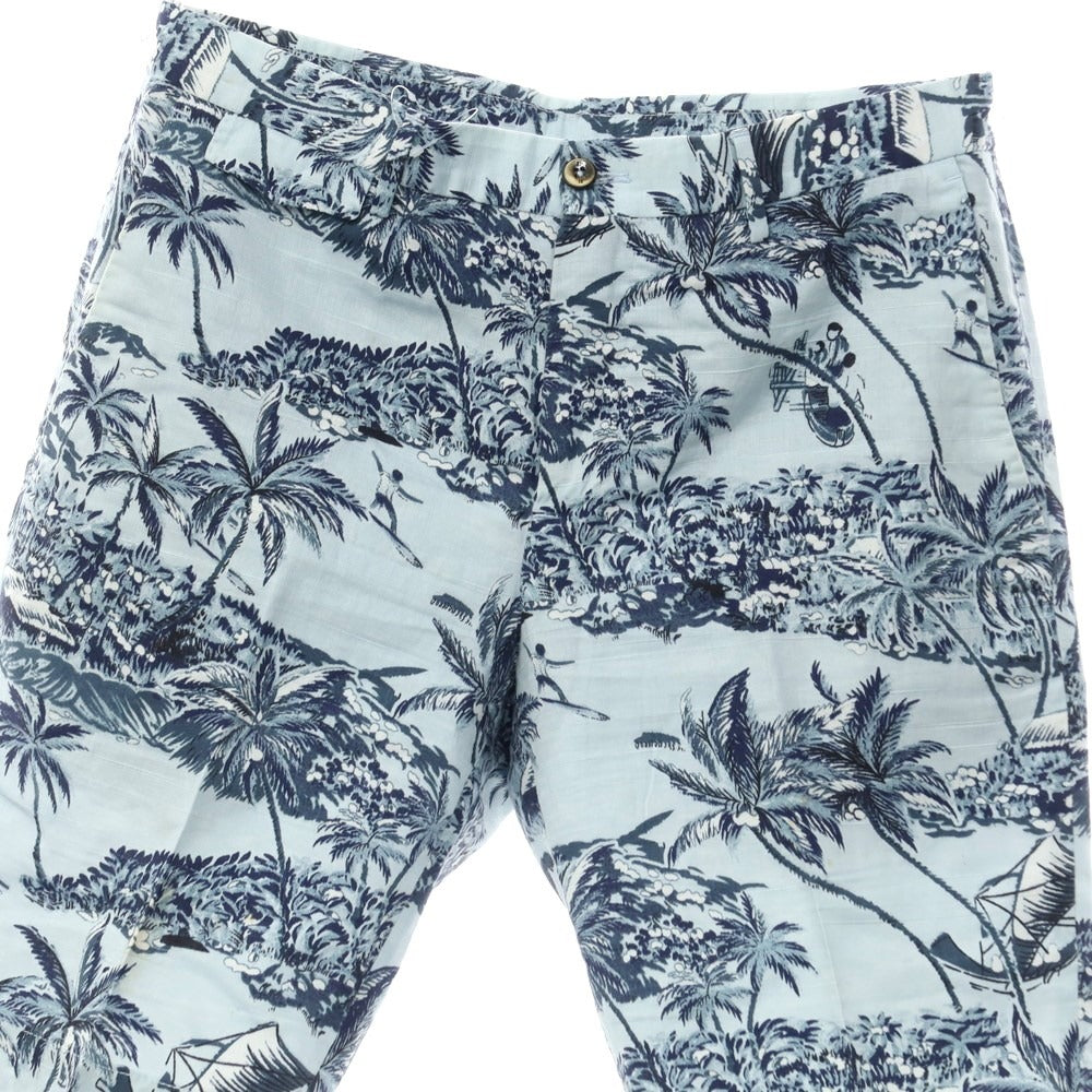 [Used] PT TORINO BERMUDA Cotton Botanical Print Shorts Light Blue [46] [Condition Rank C] [Men&