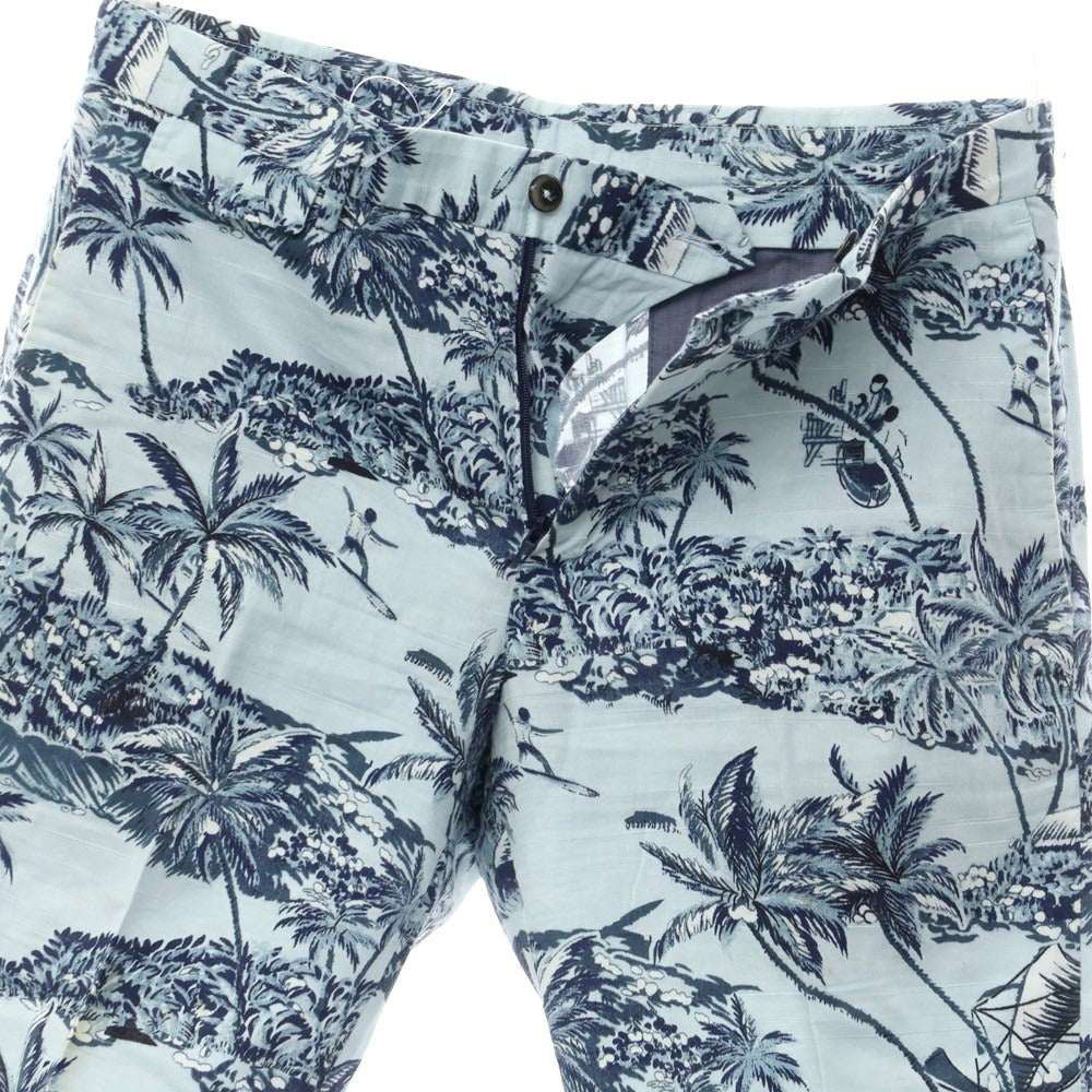 [Used] PT TORINO BERMUDA Cotton Botanical Print Shorts Light Blue [46] [Condition Rank C] [Men&