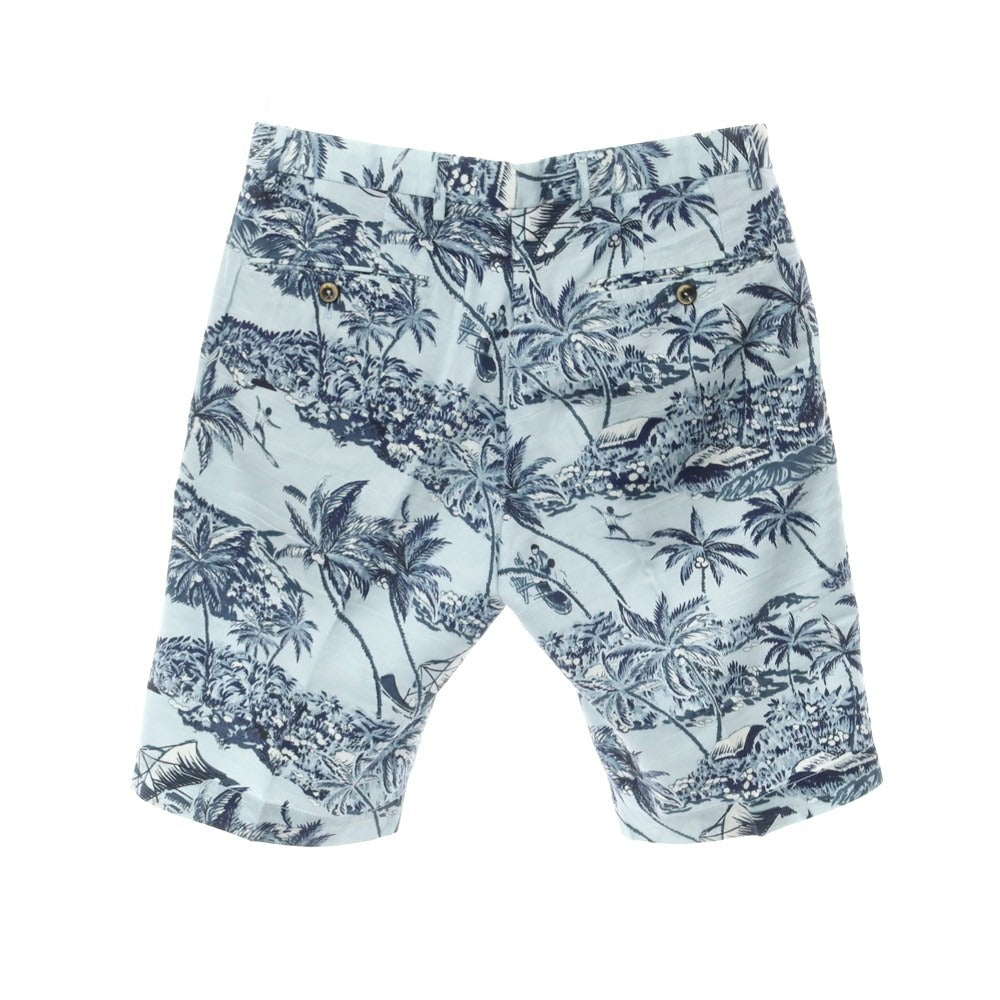 [Used] PT TORINO BERMUDA Cotton Botanical Print Shorts Light Blue [46] [Condition Rank C] [Men&