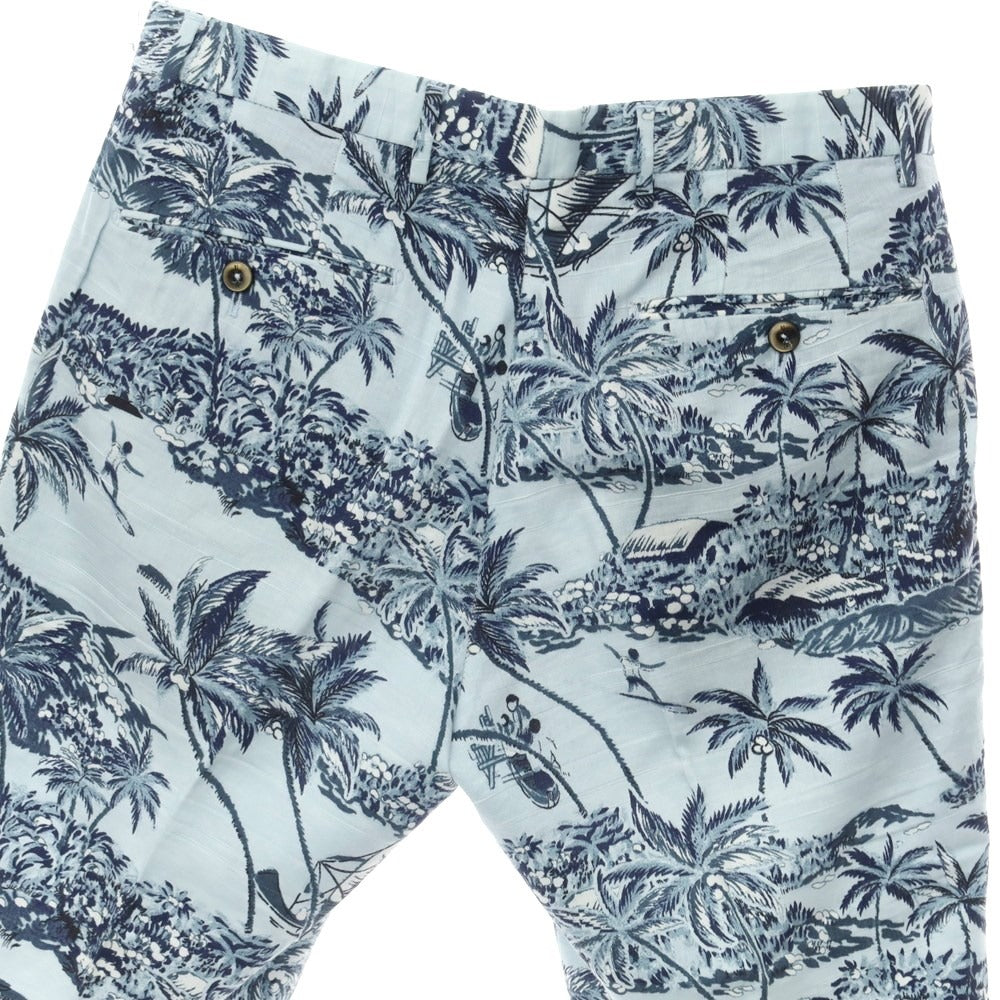 [Used] PT TORINO BERMUDA Cotton Botanical Print Shorts Light Blue [46] [Condition Rank C] [Men&