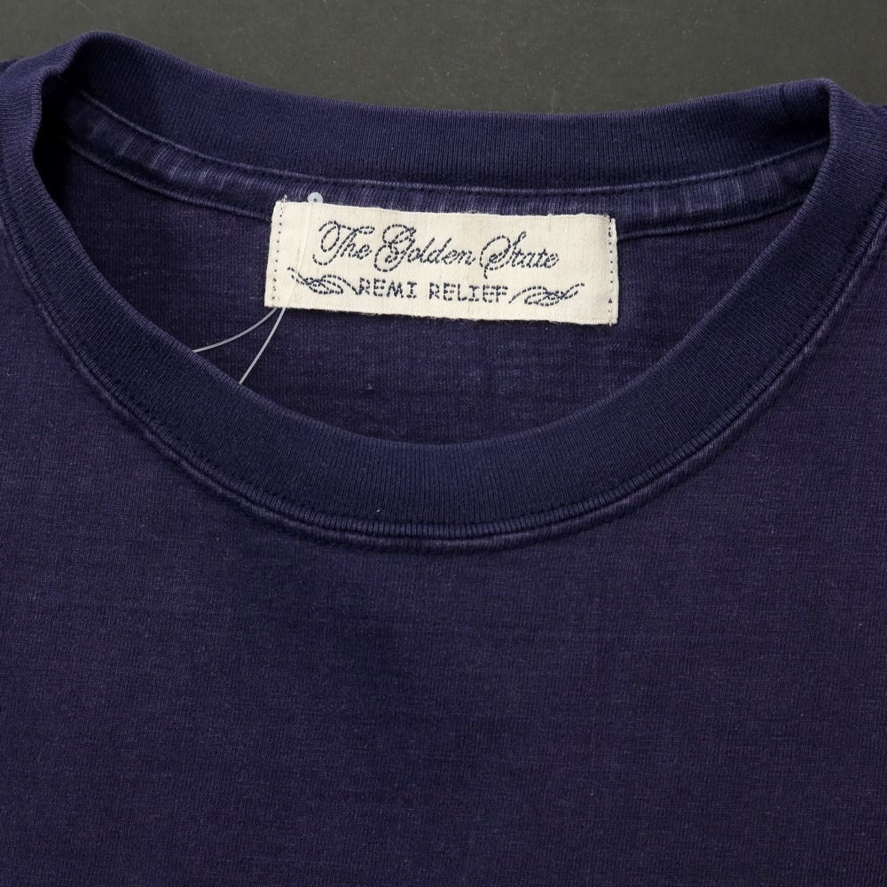 [Used] REMI RELIEF Slub Cotton Pocket Short Sleeve T-Shirt Purple Navy [S] [Condition Rank B] [Men&