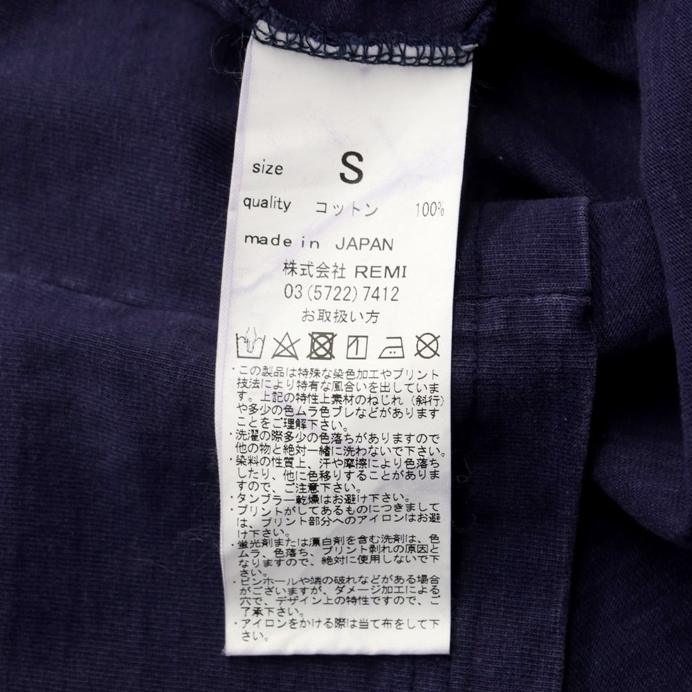 [Used] REMI RELIEF Slub Cotton Pocket Short Sleeve T-Shirt Purple Navy [S] [Condition Rank B] [Men&