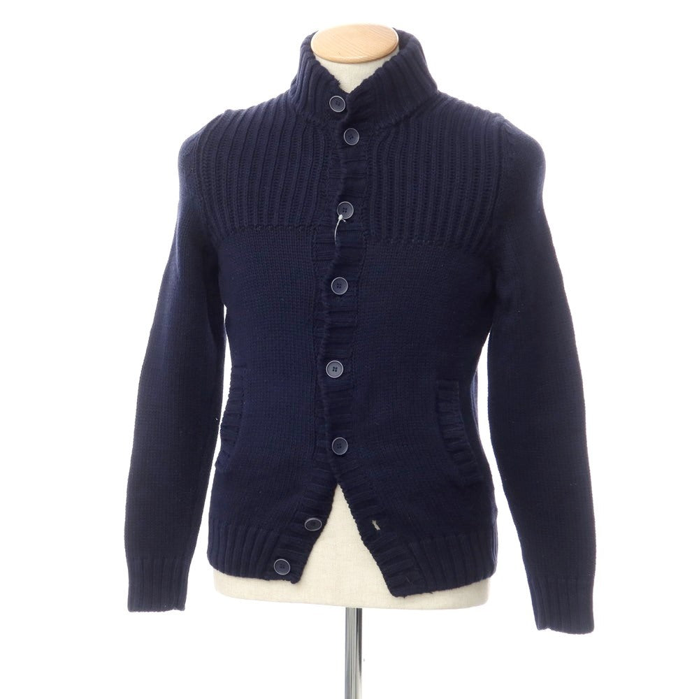 [Used] ZANONE CHIOTO mid-gauge cotton stand-up collar cardigan, navy [46] [Condition: C] [Men&