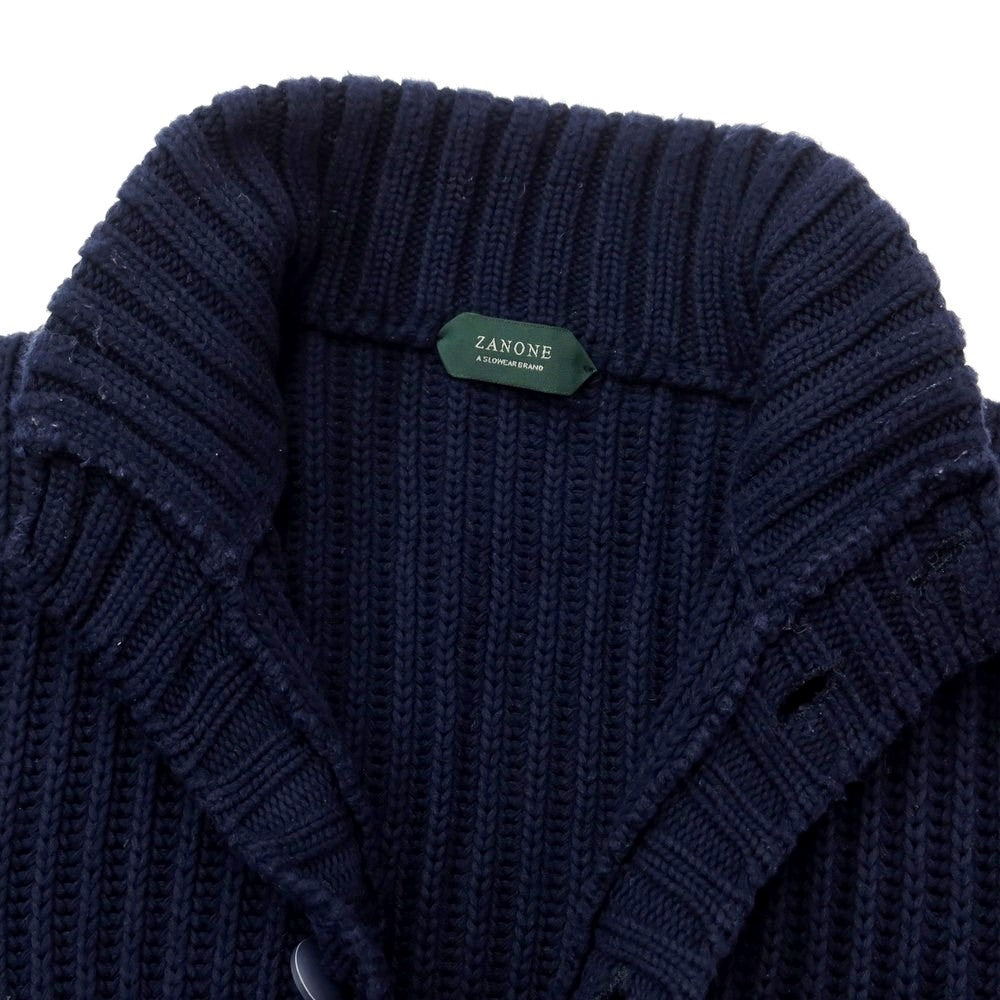 [Used] ZANONE CHIOTO mid-gauge cotton stand-up collar cardigan, navy [46] [Condition: C] [Men&