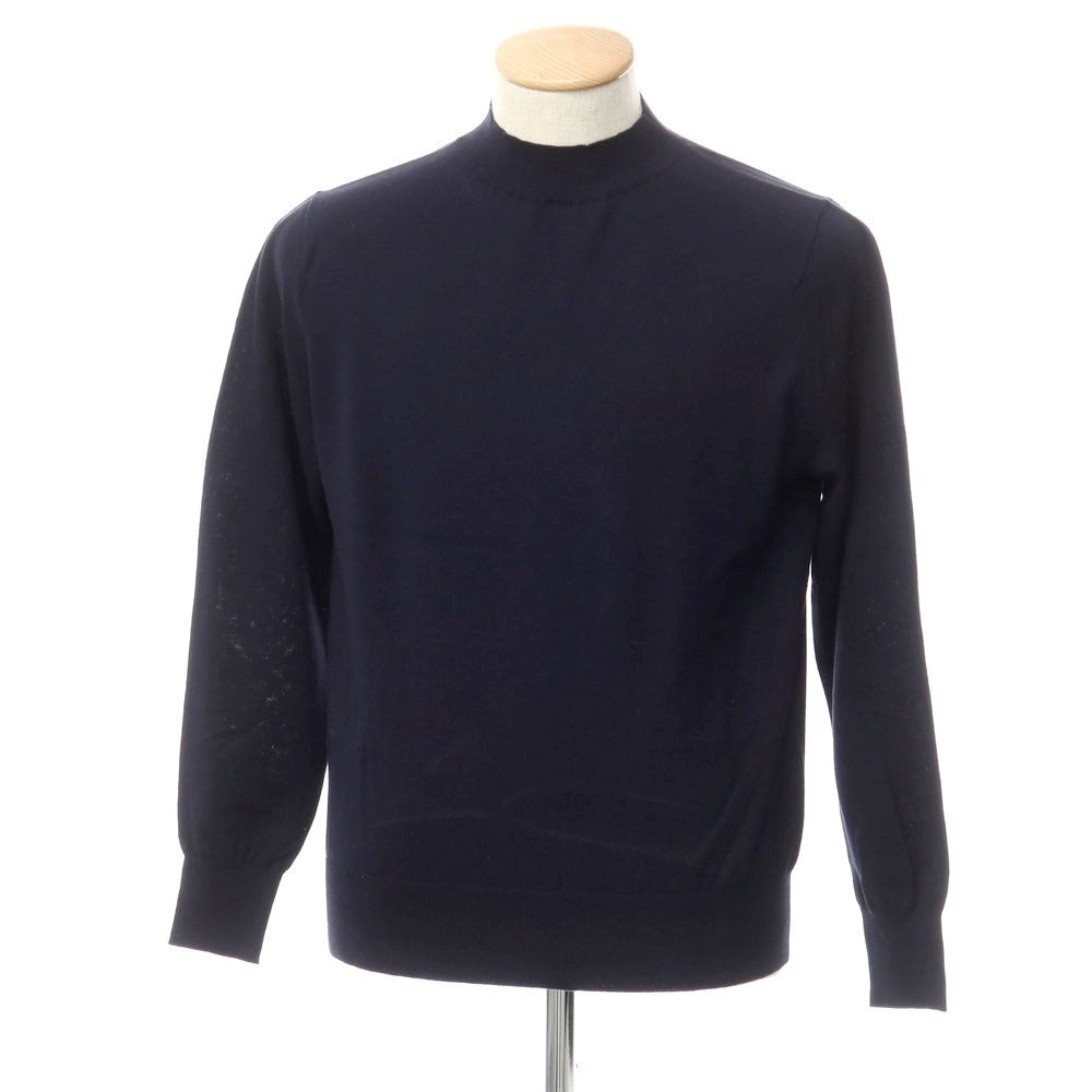 [Used] THE SUIT COMPANY High Gauge Acrylic Cotton High Neck Knit Navy [S] [Condition Rank B] [Men&