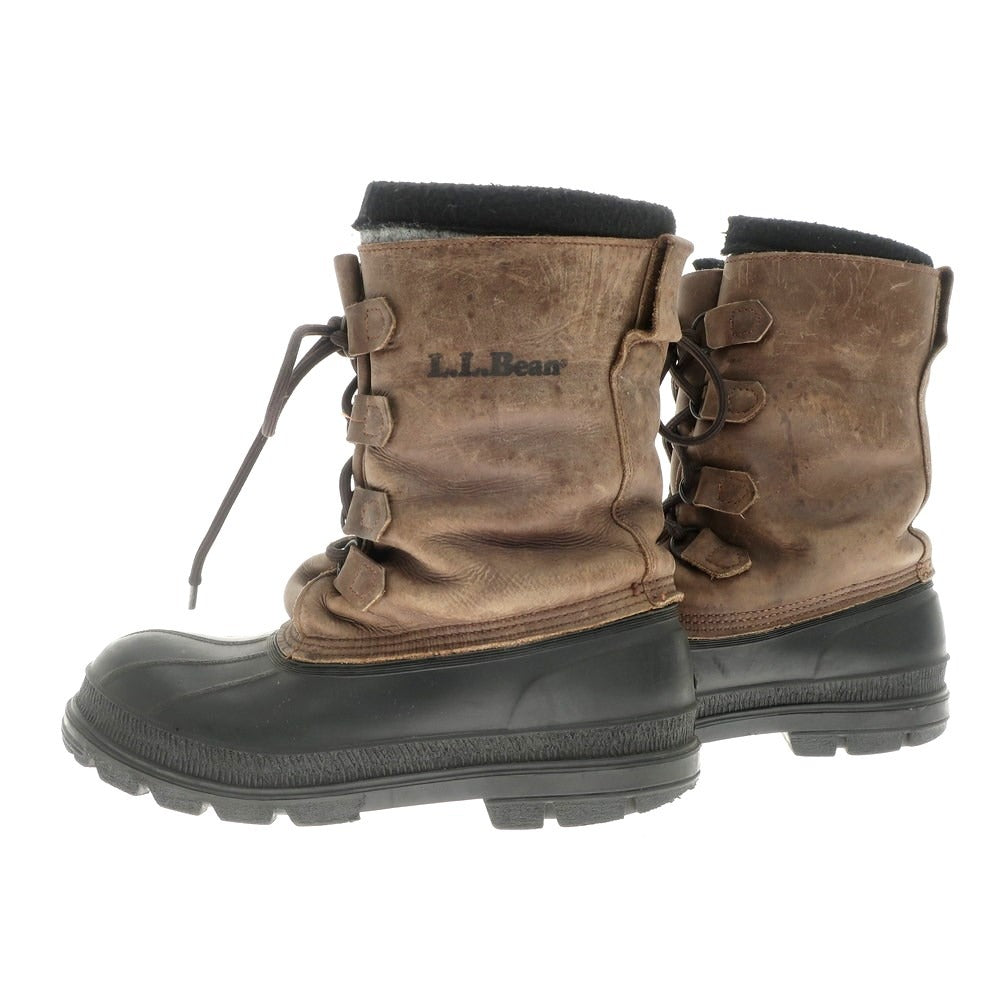 [Used] LLBean Leather Winter Boots Grayish Brown x Black [Size 9] [BRW] [A/W] [Condition Rank C] [Men&