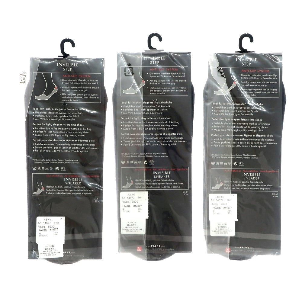 [Used] [Unused] FALKE shoe-in socks, set of 6 pairs, black x grey [Size (black, brown, white) 43-44 (grey) 42-43] [BLK] [S/S/A/W] [Condition rank S] [Men&