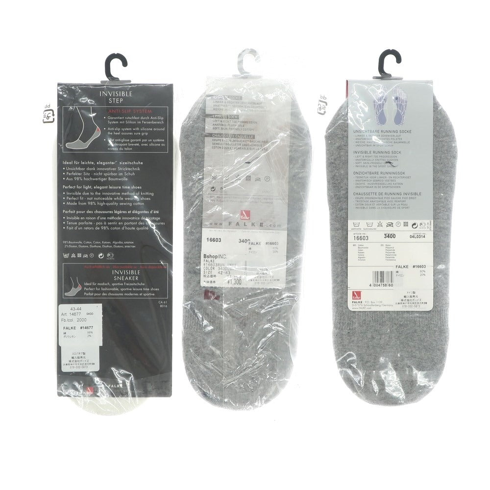 [Used] [Unused] FALKE shoe-in socks, set of 6 pairs, black x grey [Size (black, brown, white) 43-44 (grey) 42-43] [BLK] [S/S/A/W] [Condition rank S] [Men&