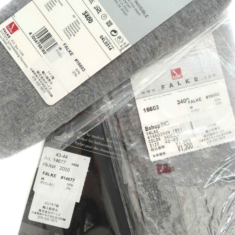 [Used] [Unused] FALKE shoe-in socks, set of 6 pairs, black x grey [Size (black, brown, white) 43-44 (grey) 42-43] [BLK] [S/S/A/W] [Condition rank S] [Men&