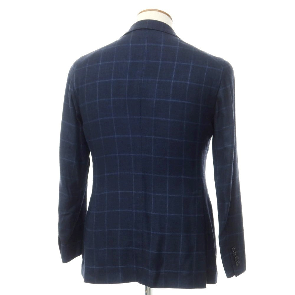 [Used] TAGLIATORE Rayon Check Tailored Jacket Navy [46] [Condition Rank B] [Men&