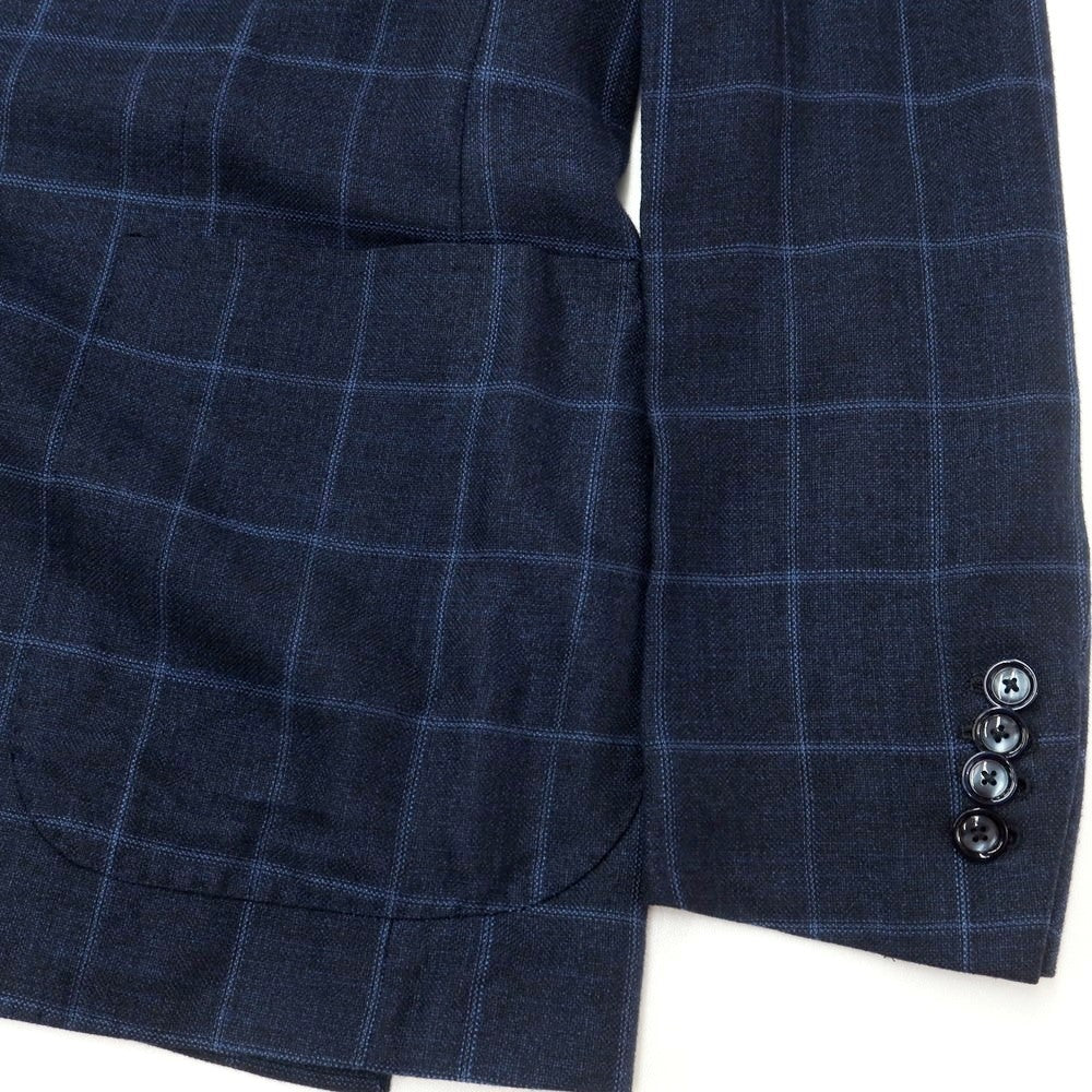 [Used] TAGLIATORE Rayon Check Tailored Jacket Navy [46] [Condition Rank B] [Men&