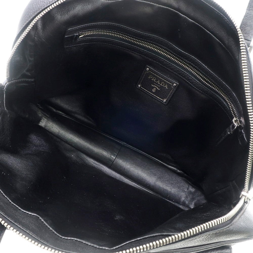 [Used] PRADA Full Leather Briefcase Black [Condition Rank C] [Men&