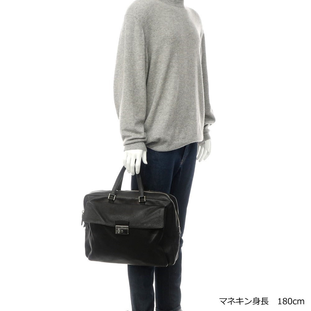 【中古】プラダ PRADA フルレザー ブリーフケース ブラック【 状態ランクC 】【 メンズ 】
[CPD]