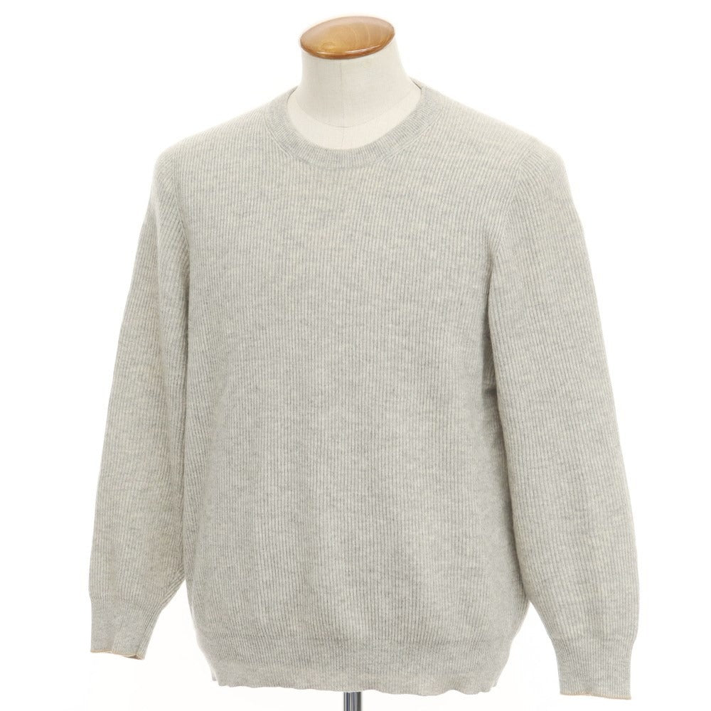 【中古】ブルネロクチネリ Brunello Cucinelli カシミヤ クルーネック プルオーバーニット ライトグレー【サイズ48】【GRY】【A/W】【状態ランクC】【メンズ】【768886】