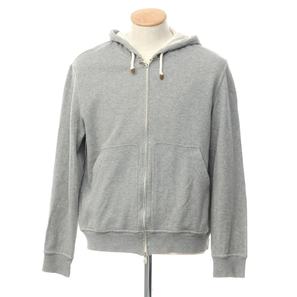 【中古】ブルネロクチネリ Brunello Cucinelli コットン ジップアップパーカー グレー【サイズS】【GRY】【S/S/A/W】【状態ランクD】【メンズ】【768793】