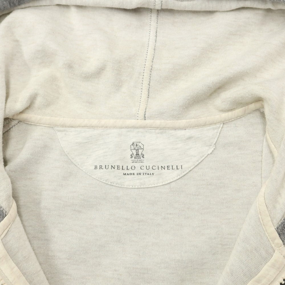 [Used] Brunello Cucinelli Cotton Zip-up Hoodie Grey [Size S] [GRY] [S/S/A/W] [Condition Rank D] [Men&