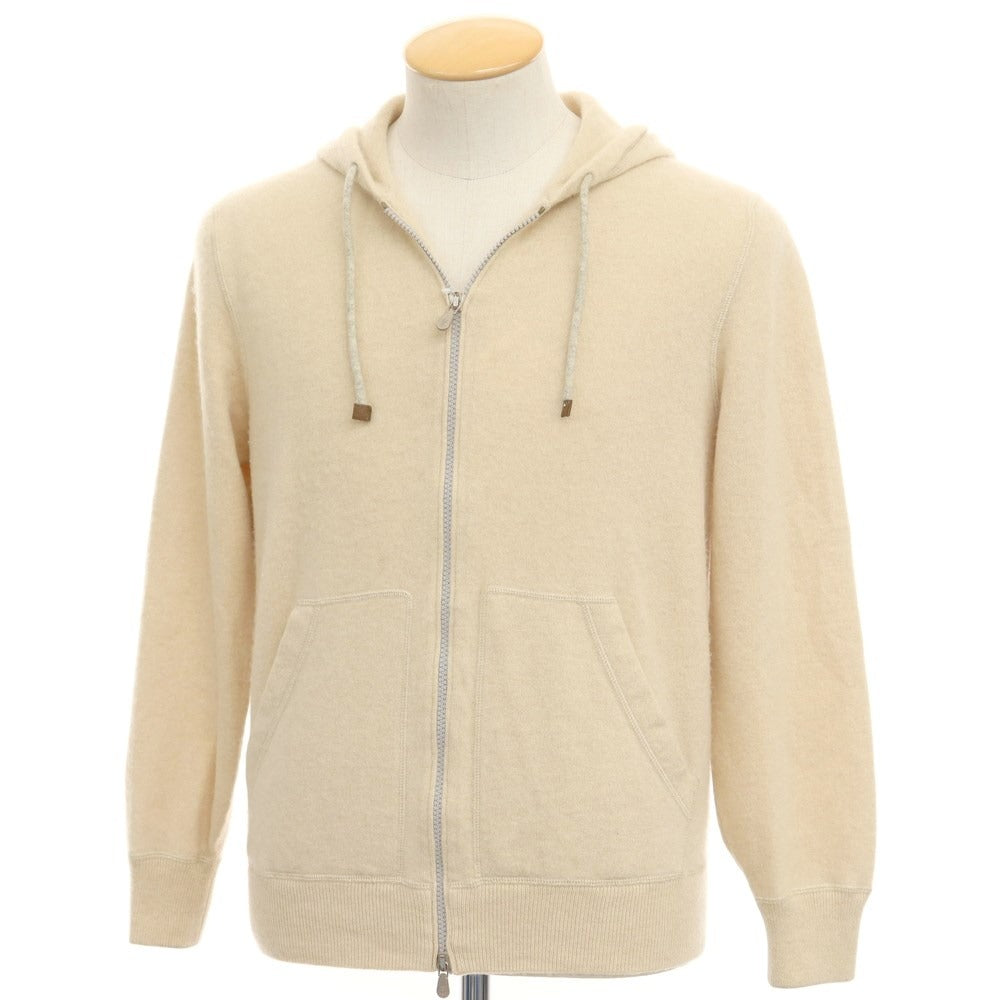 【中古】ブルネロクチネリ Brunello Cucinelli カシミヤ ニット ジップアップ パーカー ライトベージュ【サイズ46】【BEI】【A/W】【状態ランクC】【メンズ】【768886】