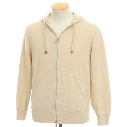 [Used] Brunello Cucinelli Cashmere knit zip-up hoodie, light beige [Size 46] [BEI] [A/W] [Condition Rank C] [Men&
