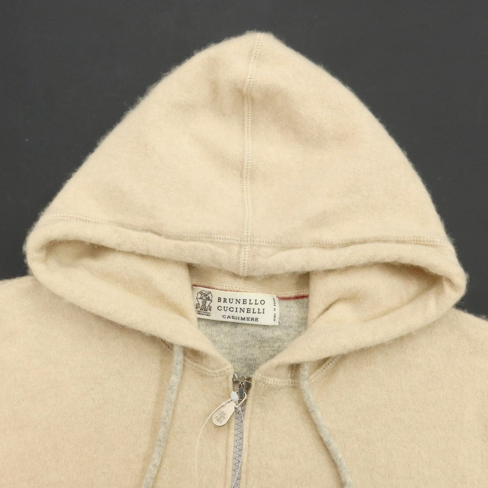 [Used] Brunello Cucinelli Cashmere knit zip-up hoodie, light beige [Size 46] [BEI] [A/W] [Condition Rank C] [Men&