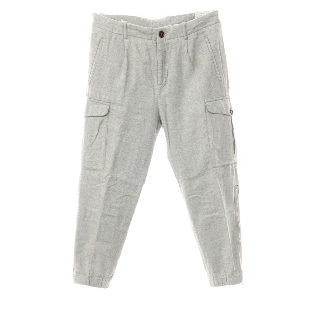 [Used] Brunello Cucinelli Herringbone Cotton Cargo Pants Gray x White [Size 46] [GRY] [A/W] [Condition Rank D] [Men&