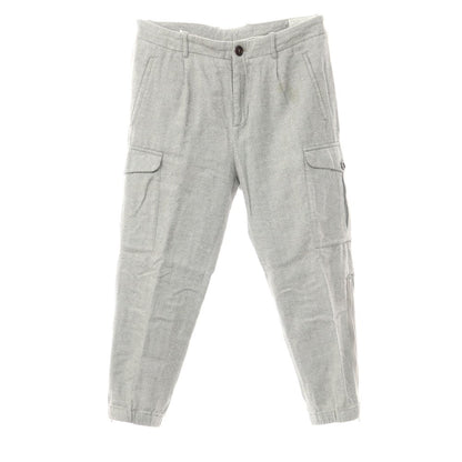 [Used] Brunello Cucinelli Herringbone Cotton Cargo Pants Gray x White [Size 46] [GRY] [A/W] [Condition Rank D] [Men&
