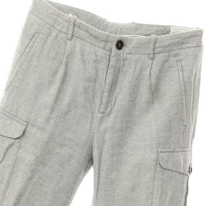 [Used] Brunello Cucinelli Herringbone Cotton Cargo Pants Gray x White [Size 46] [GRY] [A/W] [Condition Rank D] [Men&