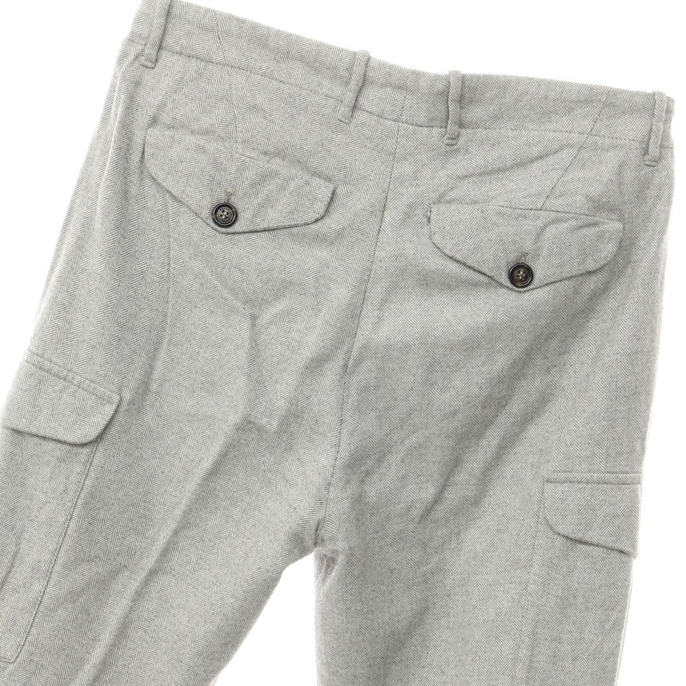 [Used] Brunello Cucinelli Herringbone Cotton Cargo Pants Gray x White [Size 46] [GRY] [A/W] [Condition Rank D] [Men&