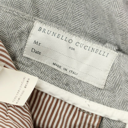 [Used] Brunello Cucinelli Herringbone Cotton Cargo Pants Gray x White [Size 46] [GRY] [A/W] [Condition Rank D] [Men&