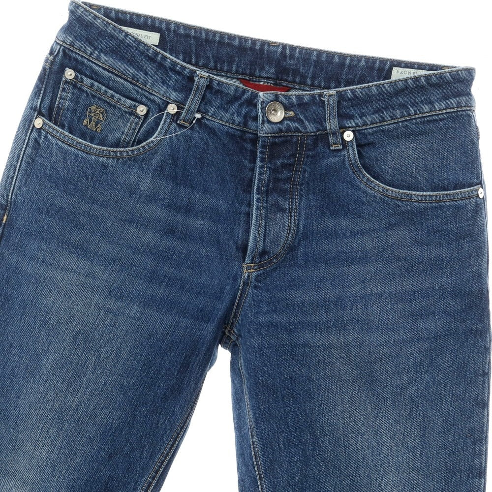 [Used] Brunello Cucinelli processed denim pants jeans navy blue [size 46] [NVY] [S/S/A/W] [Condition rank C] [Men&