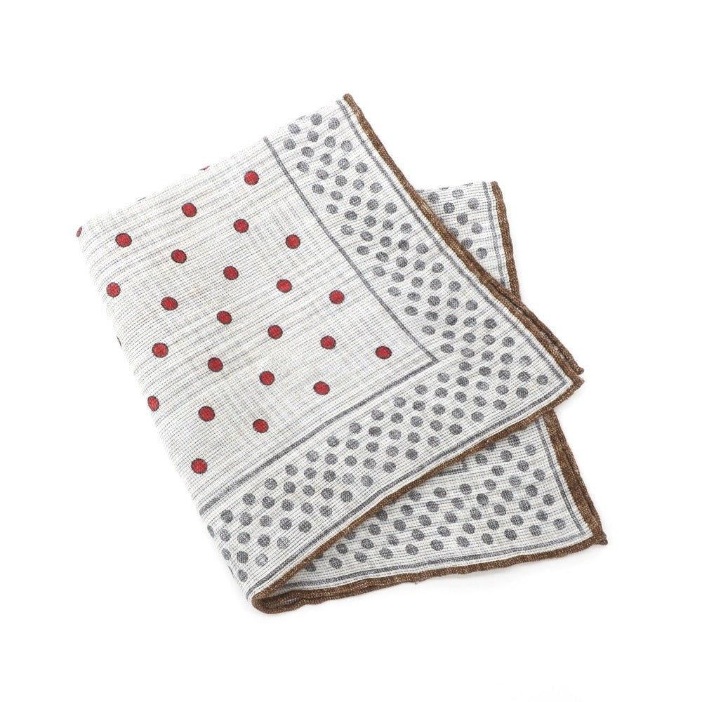 [Used] Brunello Cucinelli Linen Cotton Pocket Square Beige x Gray [BEI] [S/S] [Condition Rank B] ​​[Men&