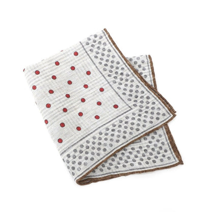 [Used] Brunello Cucinelli Linen Cotton Pocket Square Beige x Gray [BEI] [S/S] [Condition Rank B] ​​[Men&