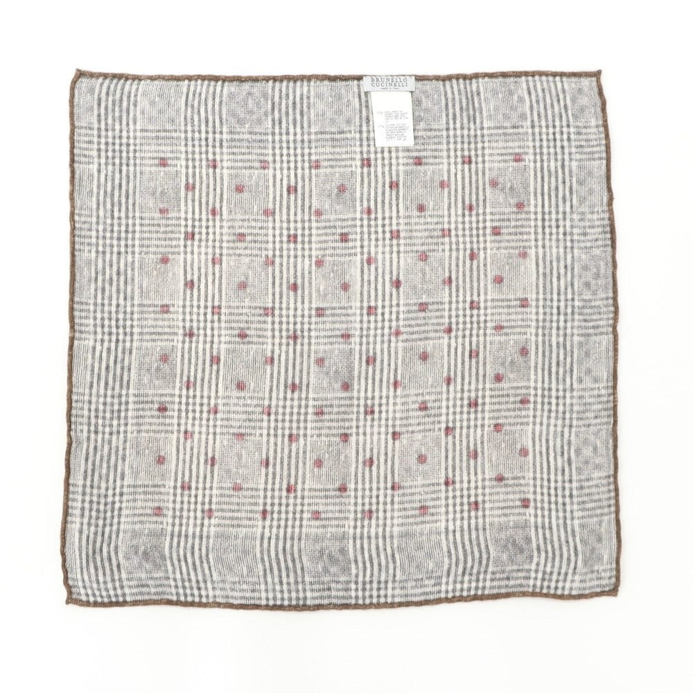 [Used] Brunello Cucinelli Linen Cotton Pocket Square Beige x Gray [BEI] [S/S] [Condition Rank B] ​​[Men&