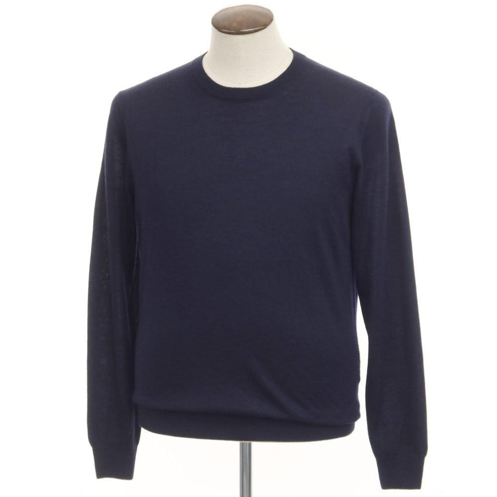 【中古】フェデーリ FEDELI カシミヤコットン クルーネック プルオーバーニット ダークネイビー【サイズ52】【NVY】【A/W】【状態ランクB】【メンズ】【768886】