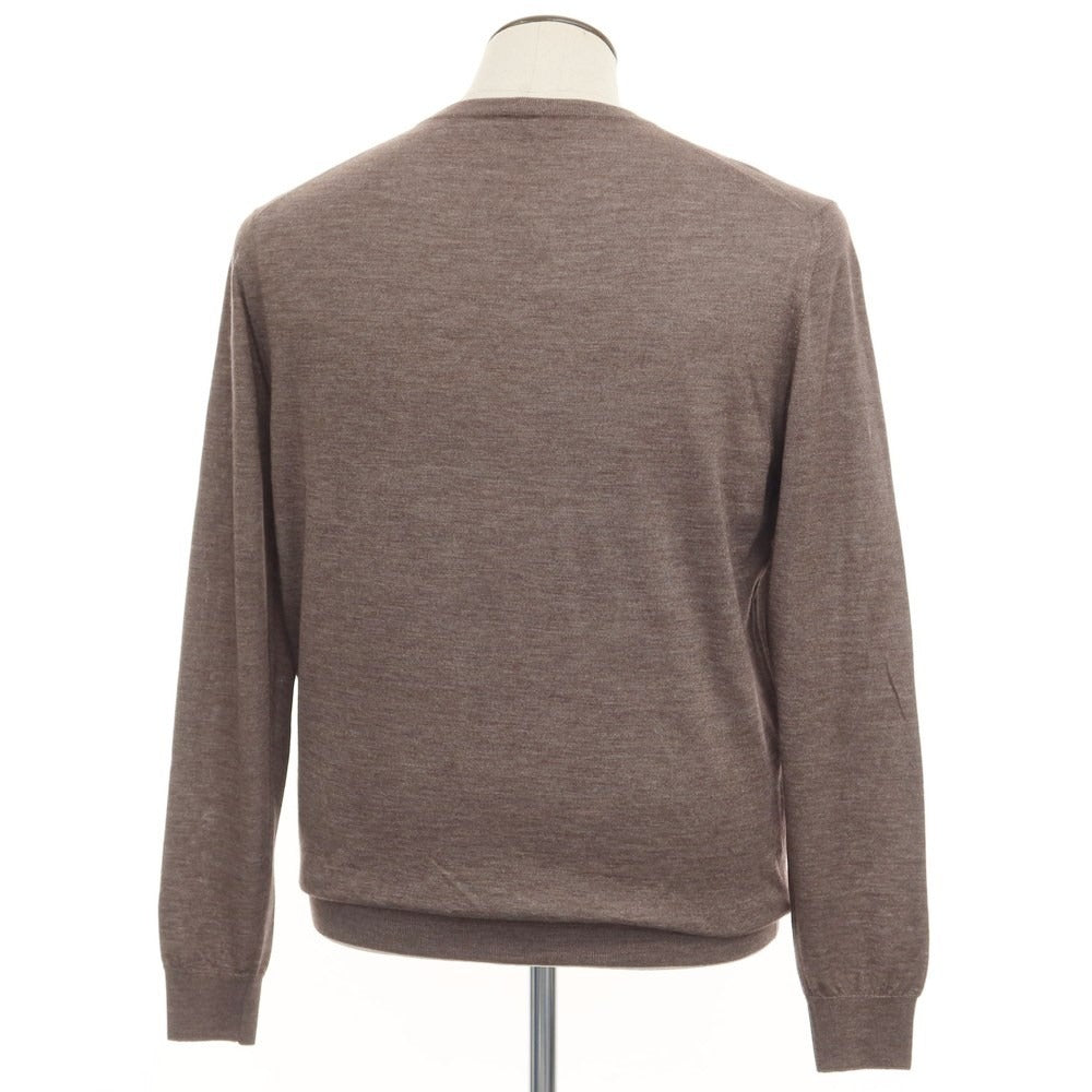 【中古】フェデーリ FEDELI カシミヤコットン クルーネック プルオーバーニット ブラウン【サイズ52】【BRW】【A/W】【状態ランクB】【メンズ】【768886】