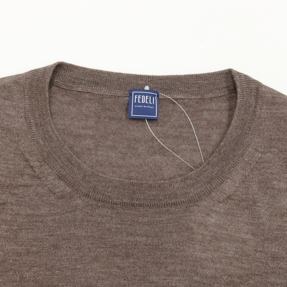 [Used] FEDELI Cashmere Cotton Crew Neck Pullover Knit Brown [Size 52] [BRW] [A/W] [Condition Rank B] ​​[Men&