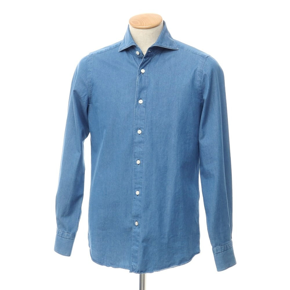 [Used] Finamore Cotton Horizontal Chambray Shirt Blue [Size S] [BLU] [S/S/A/W] [Condition Rank B] ​​[Men&