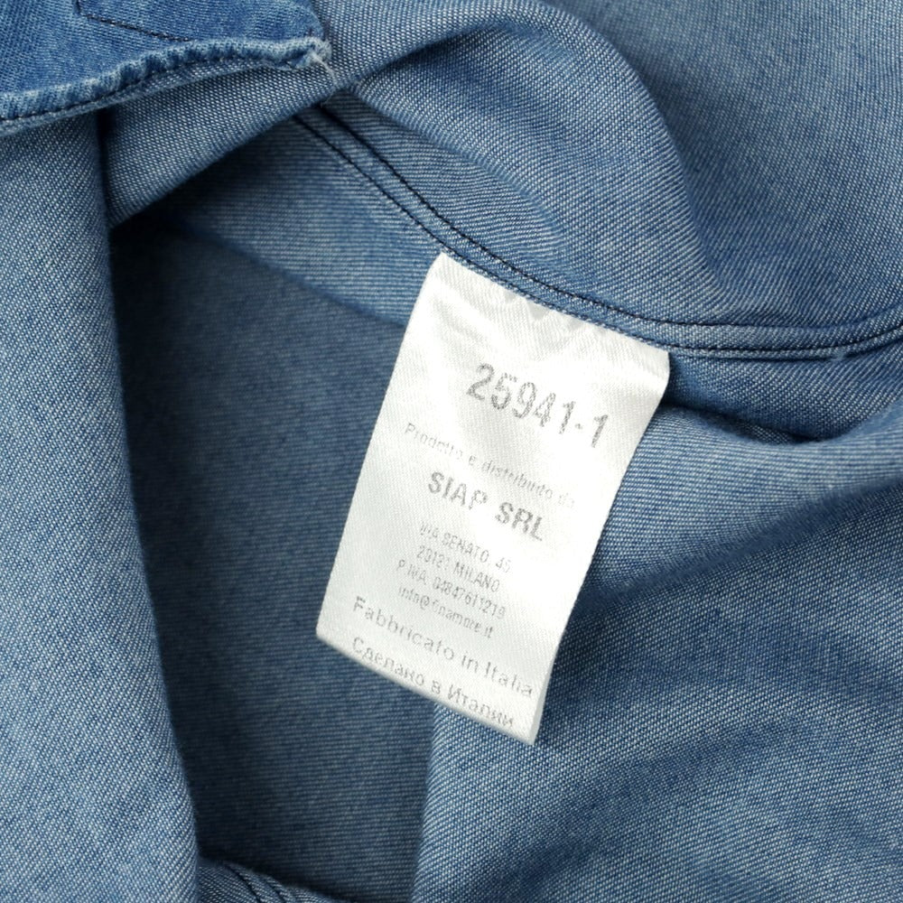 [Used] Finamore Cotton Horizontal Chambray Shirt Blue [Size S] [BLU] [S/S/A/W] [Condition Rank B] ​​[Men&