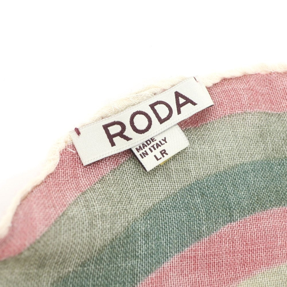 [Used] RODA Wool Silk Circle Pocket Square Olive Green x Red [GRN] [A/W] [Condition Rank B] ​​[Men&