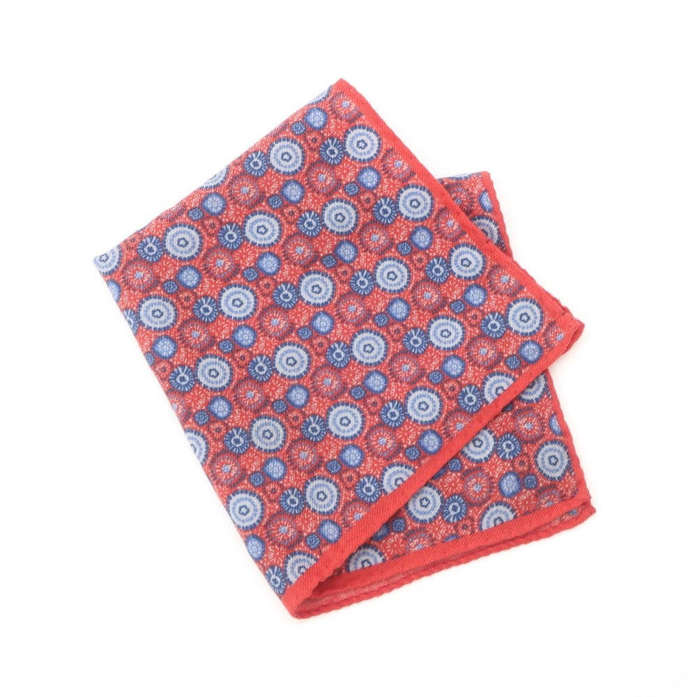 [Used] RODA Wool Silk Pocket Square Red x Blue [RED] [A/W] [Condition Rank B] ​​[Men&