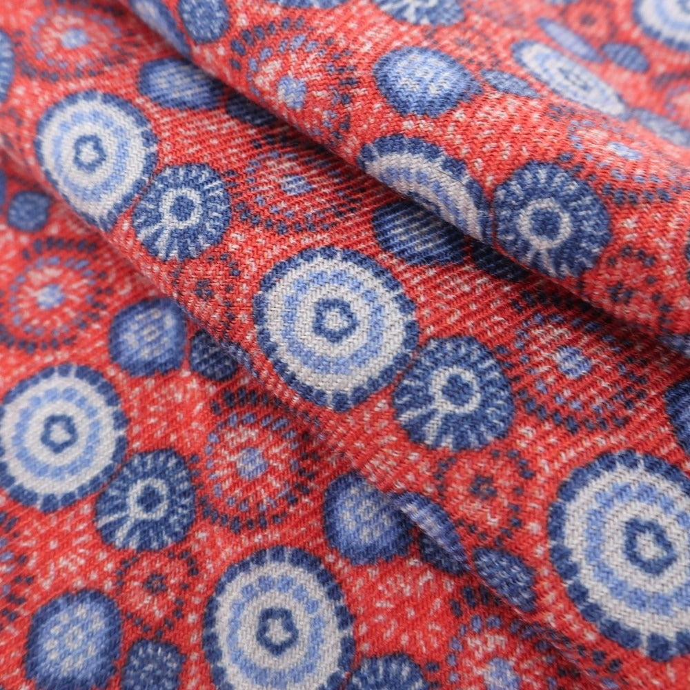 [Used] RODA Wool Silk Pocket Square Red x Blue [RED] [A/W] [Condition Rank B] ​​[Men&