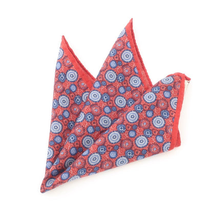 [Used] RODA Wool Silk Pocket Square Red x Blue [RED] [A/W] [Condition Rank B] ​​[Men&