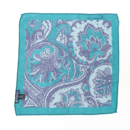 [Used] Finamore wool pocket square, blue green x navy [BLU] [A/W] [Condition rank B] ​​[Men&