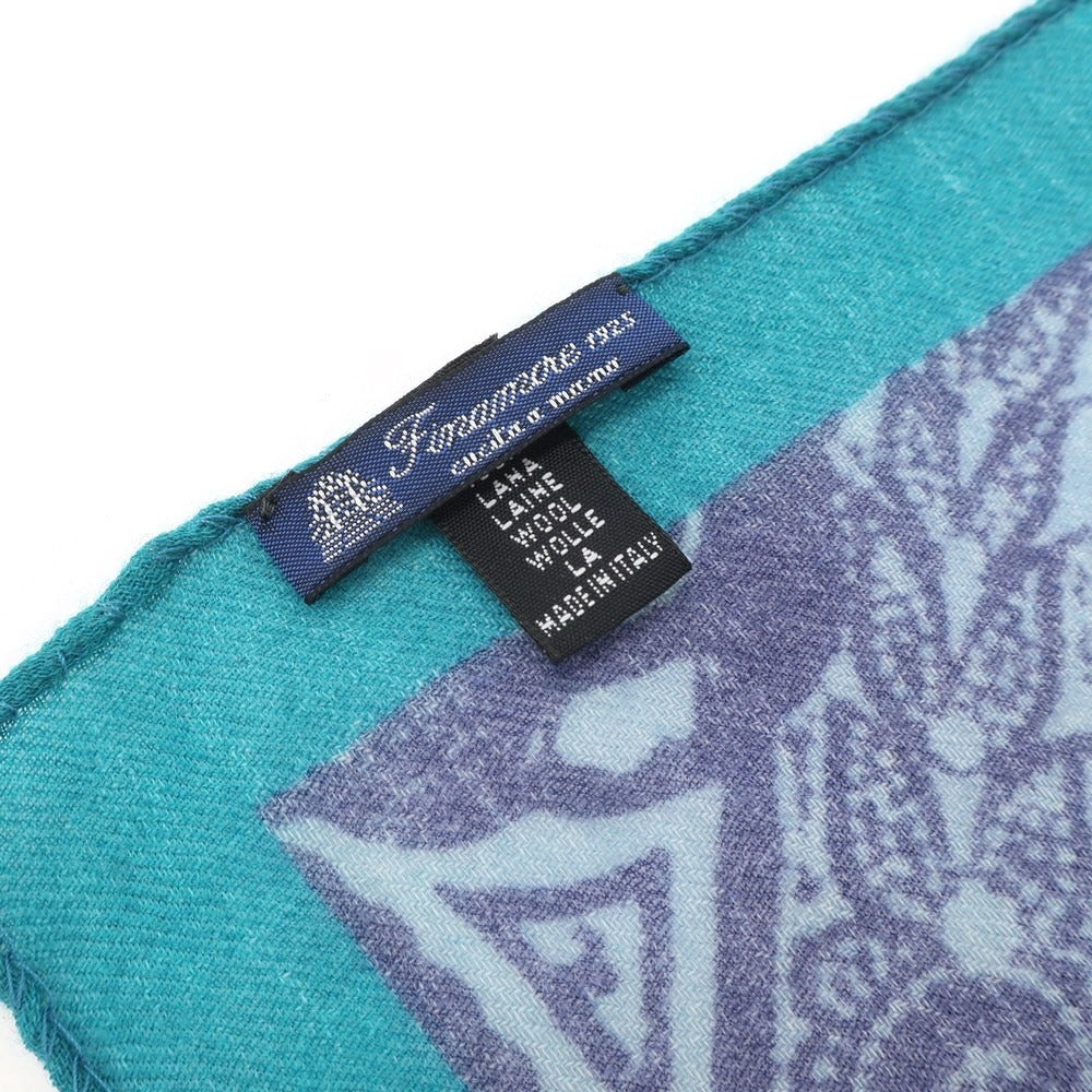 [Used] Finamore wool pocket square, blue green x navy [BLU] [A/W] [Condition rank B] ​​[Men&