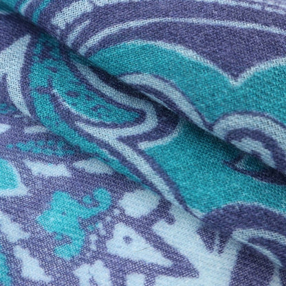 [Used] Finamore wool pocket square, blue green x navy [BLU] [A/W] [Condition rank B] ​​[Men&