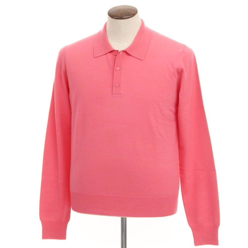 [Used] [Unused] BOTTEGA VENETA Wool polyester polo knit, pink [Size L] [PNK] [A/W] [Condition rank S] [Men&