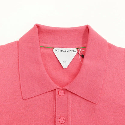 [Used] [Unused] BOTTEGA VENETA Wool polyester polo knit, pink [Size L] [PNK] [A/W] [Condition rank S] [Men&