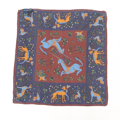 [Used] Personality Silk Pocket Square Navy x Brown [NVY] [S/S/A/W] [Condition Rank B] ​​[Men&